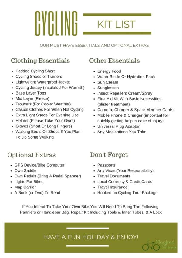 Cycling Packing List Free Download