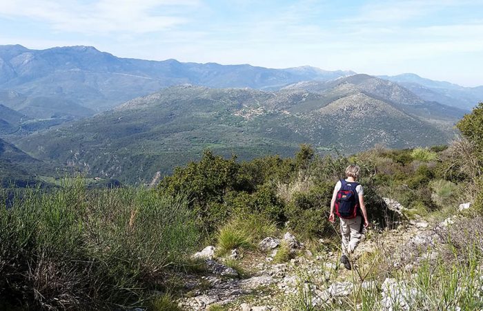 Walker hiking along the Menalon Trail in Greece