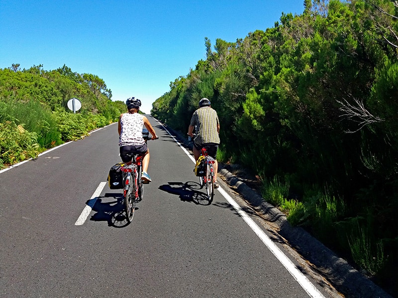 Cyclists in Madeira