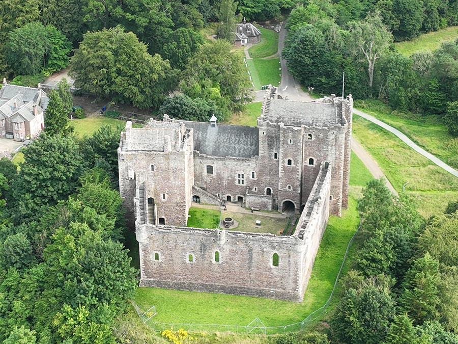 Aerial View of Doune Castle